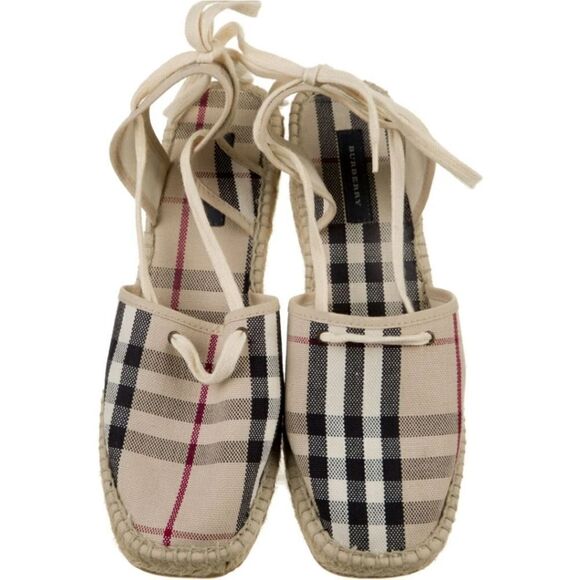 BURBERRYCanvas Plaid Print Espadrilles - Picture 1 of 8